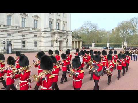 British and French troops stage parade at Buckingham Palace on anniversary of Entente Cordiale