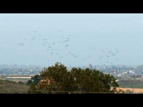 Aid airdropped into northern Gaza as war enters seventh month