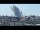 Plume of smoke rises over Gaza's Jabalia