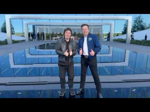 Javier Milei visits a Tesla factory in Austin with Elon Musk