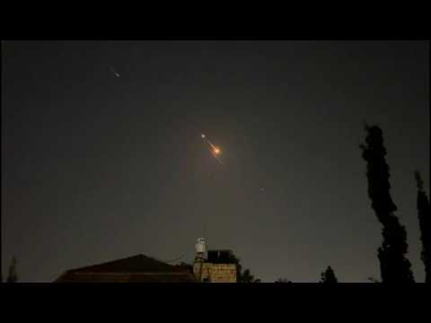 Explosions light up Jerusalem sky during Iranian attack on Israel