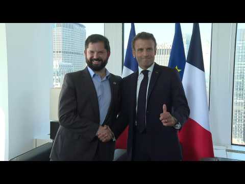 Macron meets Chilean President Gabriel Boric in New York