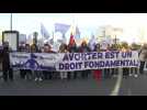Protesters march in Paris on World Abortion Rights Day