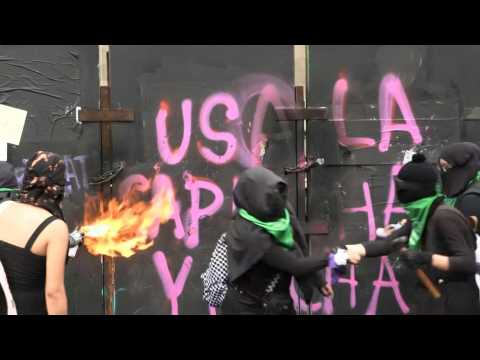 Pro-abortion rights activists protest in Mexico City