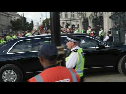 Joe Biden arrives at Westminster Hall to pay respects to Queen Elizabeth II