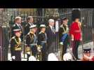 Members of the Royal Family leave Westminster Abbey after funeral