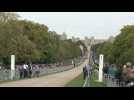 Crowds fall silent for two minutes of silence for Queen Elizabeth II in Windsor