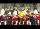 Queen's coffin en route to Wellington Arch before final journey to Windsor