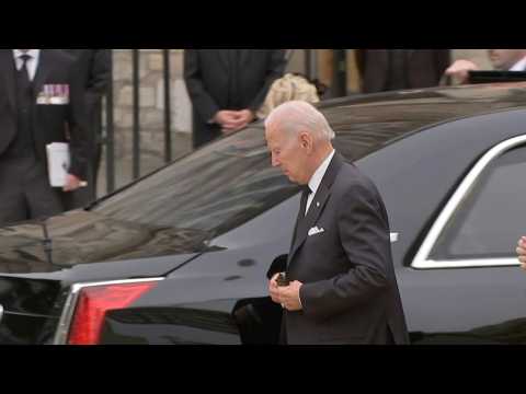 Joe Biden arrives for Queen Elizabeth II's funeral