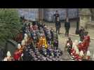 Queen Elizabeth II's coffin borne out of Westminster for her funeral