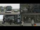 Images at the border crossing in Vaalimaa, Finland, as Russians flee military mobilisation