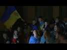 Celebrations on Kyiv's Maidan square after Ukraine enters Kherson