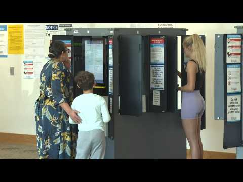 US voters cast their midterms ballots at polling station in Atlanta