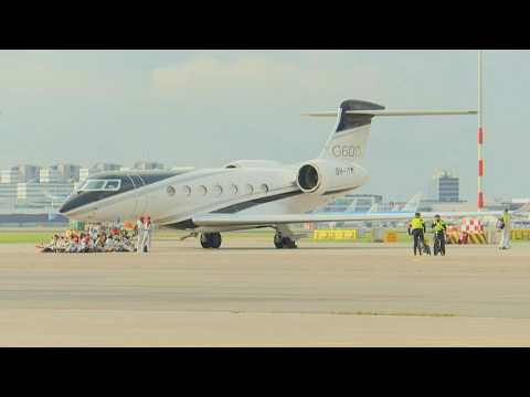 Climate activists occupy tarmac at Amsterdam's Schiphol airport