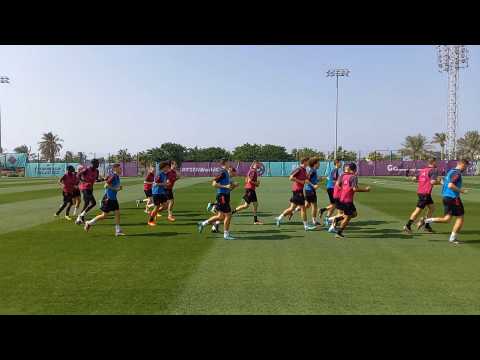 Les Diables Rouges s'entrainent au Qatar
