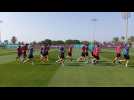 Les Diables Rouges s'entrainent au Qatar