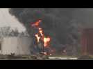 Kherson oil terminal still burning day after Russian strike