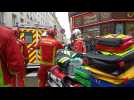Police and firefighters at scene after Paris shooting
