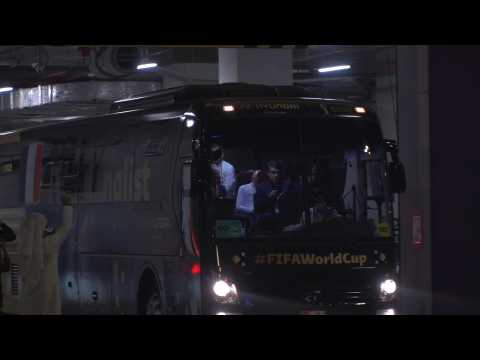 France's team bus leaves stadium after defeat in World Cup final