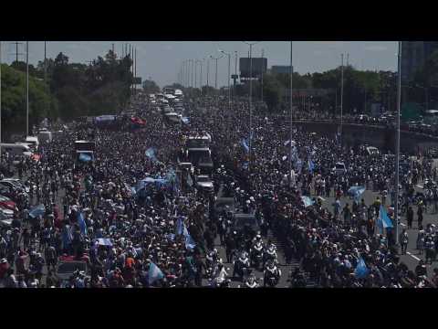 Argentina team celebrate WC victory with parade