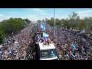 AERIAL SHOTS of Argentina team's victory parade