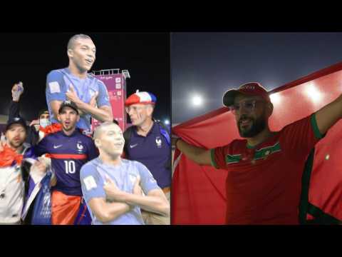 Fans arrive for World Cup semi-final between France and Morocco