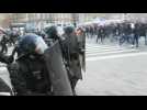 Confrontation between protesters and police at demonstration for Kurds killed in Paris