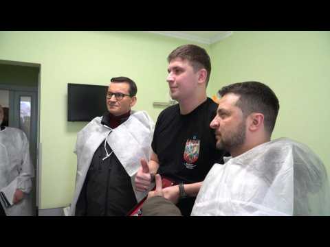 Ukraine's Zelensky and Polish PM visit Kyiv hospital treating Ukrainian soldiers
