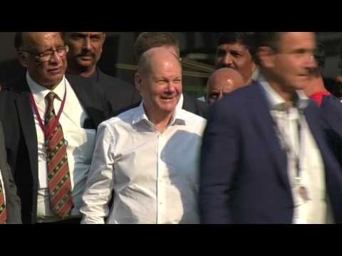 German Chancellor Olaf Scholz visits cricket stadium in Bengaluru
