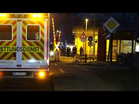 Police and emergency services on scene after two killed in knife attack in northern Germany