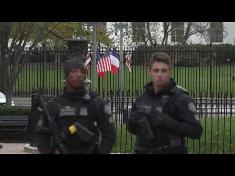 French flags near White House ahead of Macron's wide-ranging state visit