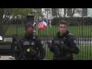 French flags near White House ahead of Macron's wide-ranging state visit