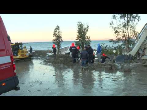 Italian emergency services clean up damage from deadly Ischia landslide