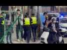 Police detain person in downtown Shanghai on Monday
