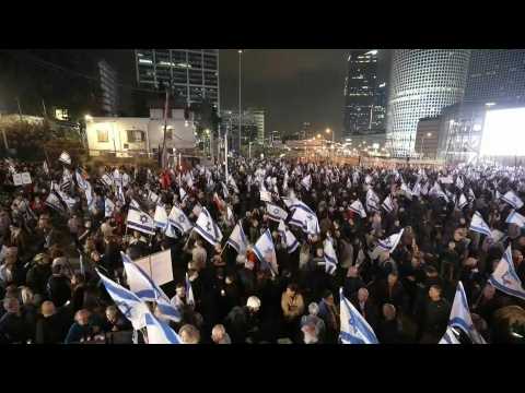Israelis protest in Tel Aviv against Netanyahu's hard-right government