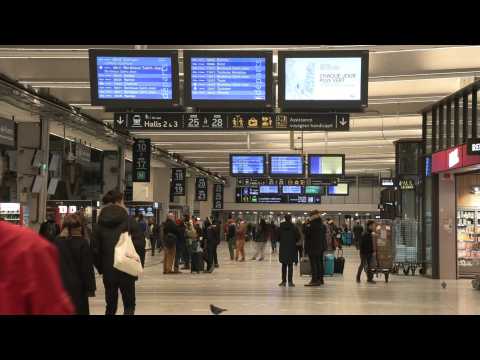Montparnasse train station in Paris as France faces strikes and demonstration for a second time