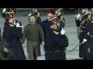 Ukrainian president Volodymyr Zelensky lands in France
