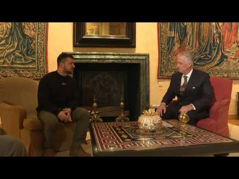 King Philippe of Belgium meets Ukrainian President Zelensky in Brussels