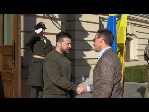Ukraine's president Zelensky welcomes Sweden's PM Kristersson in Kyiv