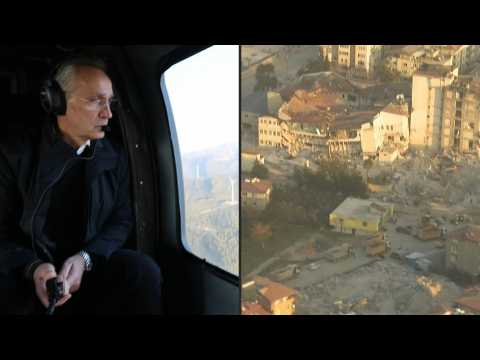 NATO head Stoltenberg flies over Turkish areas affected by earthquake