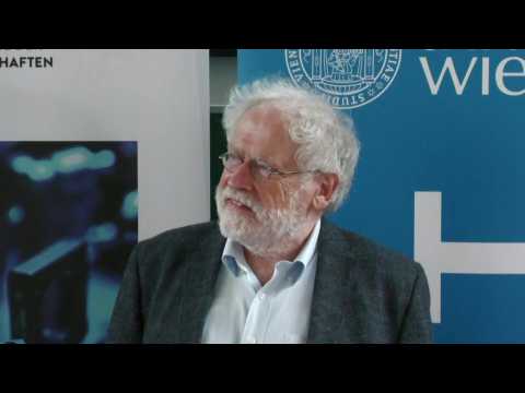 Nobel Physics Prize joint winner Anton Zeilinger arrives for presser at University of Vienna