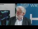 Nobel Physics Prize joint winner Anton Zeilinger arrives for presser at University of Vienna