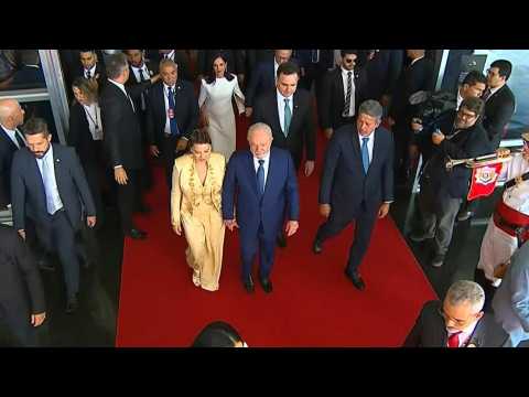 Brazil's President Lula leaves Congress after taking oath of office