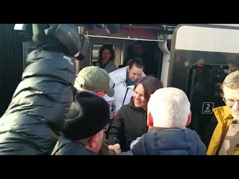 German Foreign Minister Baerbock arrives in Kharkiv with Ukraine's Kuleba