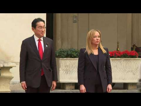 Italian PM Giorgia Meloni welcomes Japanese PM Fumio Kishida in Rome