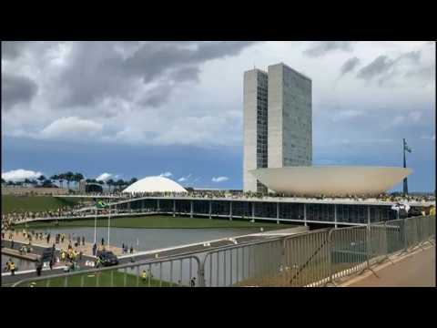 Scene outside Brazil Congress building after Bolsonaro supporters break in