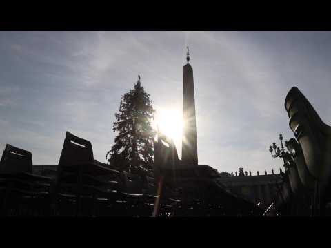 St Peter's Square prepares for the funeral of former Pope Benedict XVI