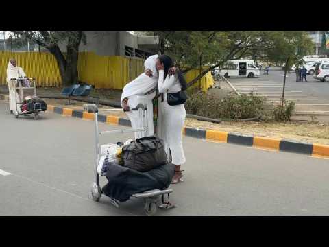Families reunite at Addis Ababa airport as flights from Tigray resume
