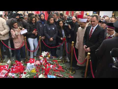 Tributes paid to victims at blast site in Istanbul