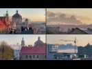 Smoke rises above Lviv as Ukraine pounded with Russian missiles